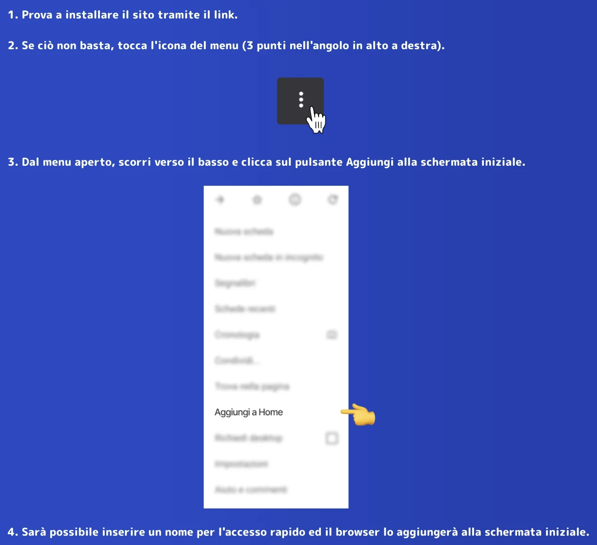Istruzioni per installare l'app Pistolo Casinò su Android